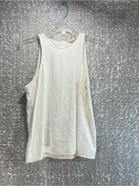 Everlane Women’s Ivory Pigmented Top Size 4 Tricetate Back Zip Preppy Career